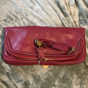 Alexander McQueen Fuchsia Leather Clutch